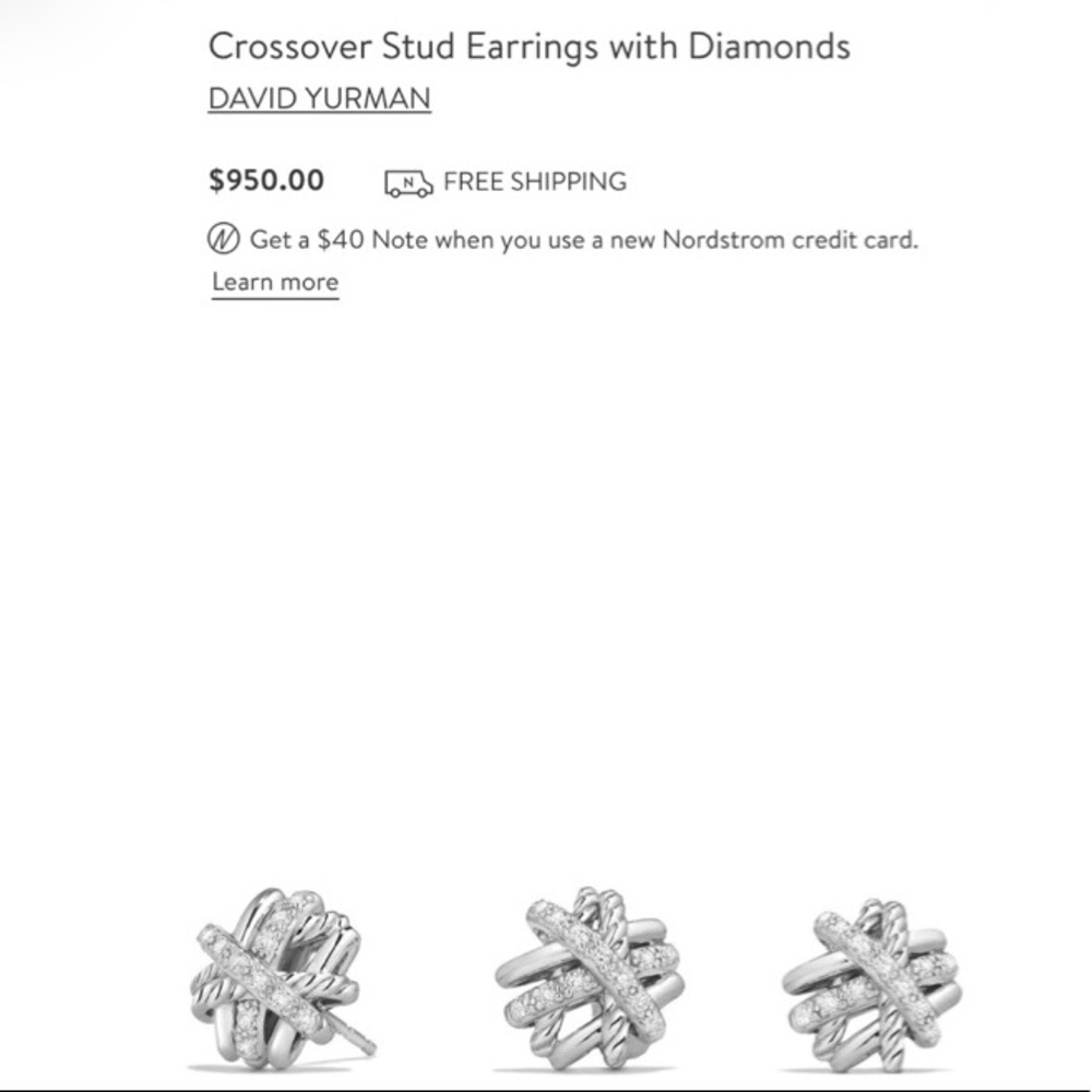 David Yurman Crossover Stud Earrings w/Diamonds